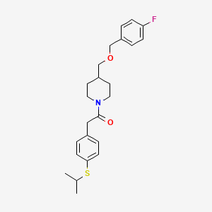 1-(4-(((4-Fluorobenzyl)oxy)methyl)piperidin-1-yl)-2-(4-(isopropylthio)phenyl)ethanone