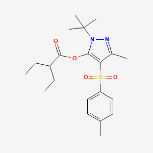 molecular formula C21H30N2O4S B2367024 1-(tert-butyl)-3-methyl-4-tosyl-1H-pyrazol-5-yl 2-ethylbutanoate CAS No. 851082-29-6