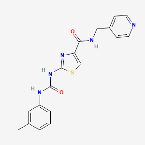 N-(pyridin-4-ylmethyl)-2-(3-(m-tolyl)ureido)thiazole-4-carboxamide