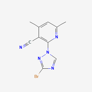 molecular formula C10H8BrN5 B2367028 2-(3-bromo-1H-1,2,4-triazol-1-yl)-4,6-dimethylpyridine-3-carbonitrile CAS No. 1807977-42-9