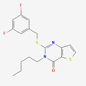 2-[(3,5-difluorobenzyl)sulfanyl]-3-pentylthieno[3,2-d]pyrimidin-4(3H)-one