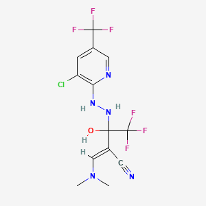 (2E)-3-[2-[3-chloro-5-(trifluoromethyl)pyridin-2-yl]hydrazinyl]-2-(dimethylaminomethylidene)-4,4,4-trifluoro-3-hydroxybutanenitrile