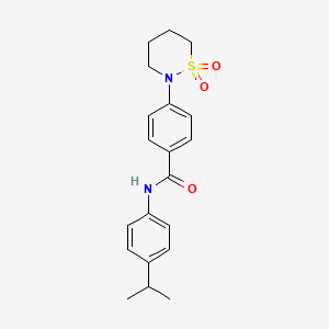 molecular formula C20H24N2O3S B2367044 4-(1,1-dioxothiazinan-2-yl)-N-(4-propan-2-ylphenyl)benzamide CAS No. 899953-14-1