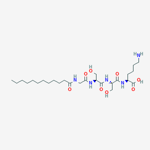 molecular formula C12H8F16O2 B236705 Myristoyl-glycyl-seryl-seryl-lysine CAS No. 130170-10-4
