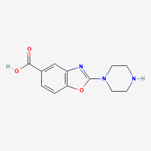 molecular formula C12H13N3O3 B2367053 2-Piperazin-1-yl-1,3-benzoxazole-5-carboxylic acid CAS No. 1897015-93-8