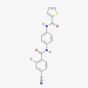 molecular formula C19H12FN3O2S B236706 N-{4-[(4-cyano-2-fluorobenzoyl)amino]phenyl}-2-thiophenecarboxamide 