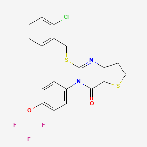 2-((2-chlorobenzyl)thio)-3-(4-(trifluoromethoxy)phenyl)-6,7-dihydrothieno[3,2-d]pyrimidin-4(3H)-one