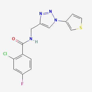 2-chloro-4-fluoro-N-((1-(thiophen-3-yl)-1H-1,2,3-triazol-4-yl)methyl)benzamide