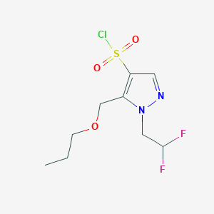 molecular formula C9H13ClF2N2O3S B2367069 1-(2,2-difluoroethyl)-5-(propoxymethyl)-1H-pyrazole-4-sulfonyl chloride CAS No. 1856043-06-5