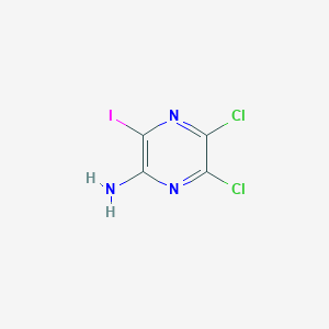 molecular formula C4H2Cl2IN3 B2367076 5,6-Dichloro-3-iodopyrazin-2-amine CAS No. 2089311-22-6