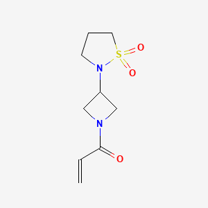 molecular formula C9H14N2O3S B2367088 1-[3-(1,1-Dioxo-1,2-thiazolidin-2-yl)azetidin-1-yl]prop-2-en-1-one CAS No. 2361641-22-5