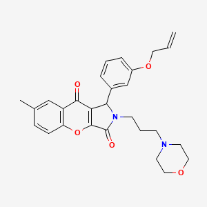 molecular formula C28H30N2O5 B2367089 1-(3-(Allyloxy)phenyl)-7-methyl-2-(3-morpholinopropyl)-1,2-dihydrochromeno[2,3-c]pyrrole-3,9-dione CAS No. 879936-95-5