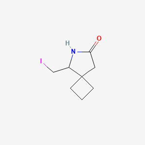 molecular formula C8H12INO B2367106 5-(碘甲基)-6-氮杂螺[3.4]辛烷-7-酮 CAS No. 2168445-09-6