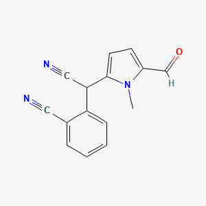 molecular formula C15H11N3O B2367133 2-[cyano(5-formyl-1-methyl-1H-pyrrol-2-yl)methyl]benzenecarbonitrile CAS No. 551931-04-5