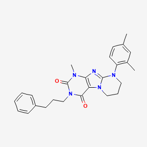 9-(2,4-dimethylphenyl)-1-methyl-3-(3-phenylpropyl)-6,7,8,9-tetrahydropyrimido[2,1-f]purine-2,4(1H,3H)-dione