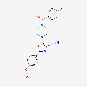 molecular formula C24H24N4O3 B2367138 2-(4-乙氧基苯基)-5-(4-(4-甲基苯甲酰)哌嗪-1-基)恶唑-4-腈 CAS No. 946278-00-8