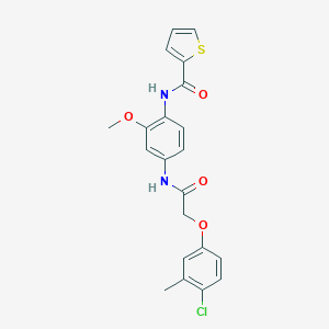 molecular formula C21H19ClN2O4S B236714 N-(4-{[(4-chloro-3-methylphenoxy)acetyl]amino}-2-methoxyphenyl)-2-thiophenecarboxamide 
