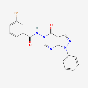 molecular formula C18H12BrN5O2 B2367145 3-溴-N-(4-氧代-1-苯基-1H-吡唑并[3,4-d]嘧啶-5(4H)-基)苯甲酰胺 CAS No. 899996-30-6