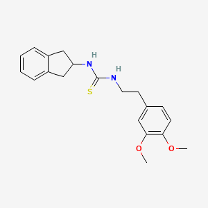 molecular formula C20H24N2O2S B2367152 1-(2,3-二氢-1H-茚-2-基)-3-(3,4-二甲氧基苯乙基)硫脲 CAS No. 389127-23-5