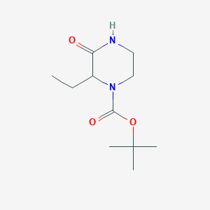 molecular formula C11H20N2O3 B2367158 Tert-butyl 2-ethyl-3-oxopiperazine-1-carboxylate CAS No. 1101840-55-4