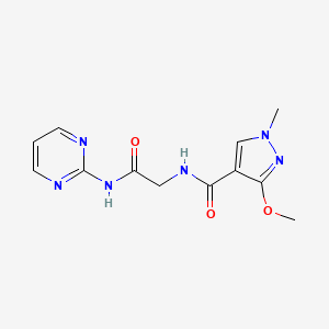 3-methoxy-1-methyl-N-(2-oxo-2-(pyrimidin-2-ylamino)ethyl)-1H-pyrazole-4-carboxamide