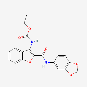 Ethyl (2-(benzo[d][1,3]dioxol-5-ylcarbamoyl)benzofuran-3-yl)carbamate