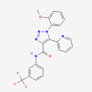molecular formula C22H16F3N5O2 B2367168 1-(2-methoxyphenyl)-5-pyridin-2-yl-N-[3-(trifluoromethyl)phenyl]-1H-1,2,3-triazole-4-carboxamide CAS No. 1396862-65-9