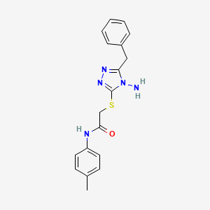 molecular formula C18H19N5OS B2367172 2-[(4-amino-5-benzyl-1,2,4-triazol-3-yl)sulfanyl]-N-(4-methylphenyl)acetamide CAS No. 898624-56-1