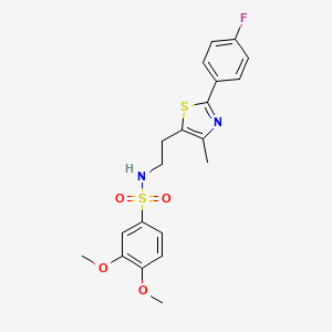 molecular formula C20H21FN2O4S2 B2367177 N-(2-(2-(4-fluorophenyl)-4-methylthiazol-5-yl)ethyl)-3,4-dimethoxybenzenesulfonamide CAS No. 894006-08-7