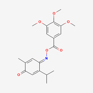molecular formula C20H23NO6 B2367188 (E)-5-isopropyl-2-methyl-4-(((3,4,5-trimethoxybenzoyl)oxy)imino)cyclohexa-2,5-dienone CAS No. 461673-75-6