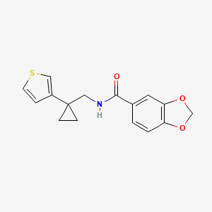 N-[(1-Thiophen-3-ylcyclopropyl)methyl]-1,3-benzodioxole-5-carboxamide