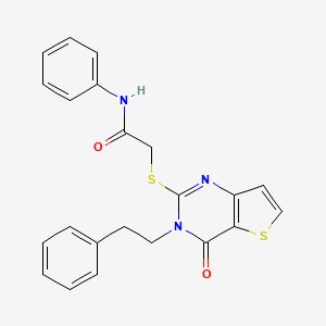 2-((4-oxo-3-phenethyl-3,4-dihydrothieno[3,2-d]pyrimidin-2-yl)thio)-N-phenylacetamide