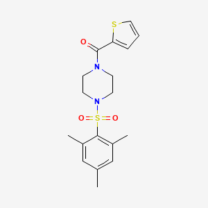 molecular formula C18H22N2O3S2 B2367204 (4-(Mesitylsulfonyl)piperazin-1-yl)(thiophen-2-yl)methanone CAS No. 692761-98-1