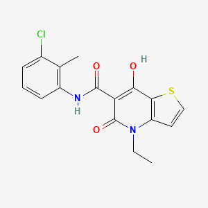 N-(3-chloro-2-methylphenyl)-4-ethyl-7-hydroxy-5-oxo-4,5-dihydrothieno[3,2-b]pyridine-6-carboxamide