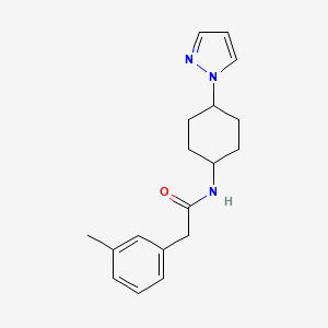molecular formula C18H23N3O B2367209 2-(3-methylphenyl)-N-[4-(1H-pyrazol-1-yl)cyclohexyl]acetamide CAS No. 2097910-40-0