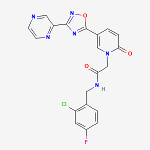 N-(2-chloro-4-fluorobenzyl)-2-(2-oxo-5-(3-(pyrazin-2-yl)-1,2,4-oxadiazol-5-yl)pyridin-1(2H)-yl)acetamide