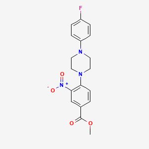 molecular formula C18H18FN3O4 B2367213 4-[4-(4-氟苯基)哌嗪]-3-硝基苯甲酸甲酯 CAS No. 478246-25-2