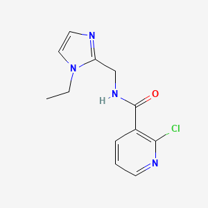 molecular formula C12H13ClN4O B2367214 2-Chloro-N-[(1-ethylimidazol-2-yl)methyl]pyridine-3-carboxamide CAS No. 2411309-43-6
