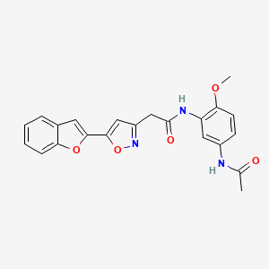 N-(5-acetamido-2-methoxyphenyl)-2-(5-(benzofuran-2-yl)isoxazol-3-yl)acetamide