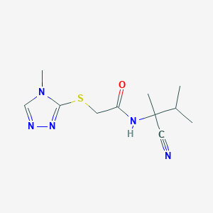 molecular formula C11H17N5OS B2367223 N-(2-cyano-3-methylbutan-2-yl)-2-[(4-methyl-1,2,4-triazol-3-yl)sulfanyl]acetamide CAS No. 872022-70-3
