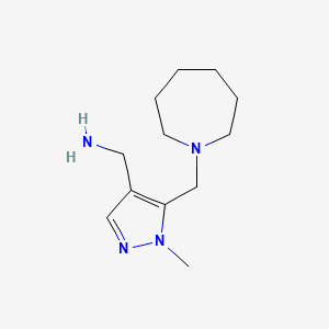 molecular formula C12H22N4 B2367231 [5-(Azepan-1-ylmethyl)-1-methylpyrazol-4-yl]methanamine CAS No. 1883717-07-4
