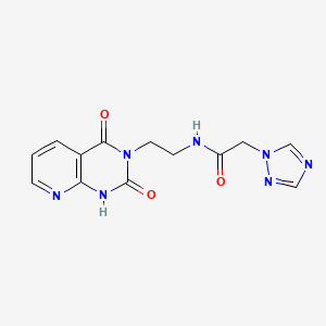 N-(2-(2,4-dioxo-1,2-dihydropyrido[2,3-d]pyrimidin-3(4H)-yl)ethyl)-2-(1H-1,2,4-triazol-1-yl)acetamide