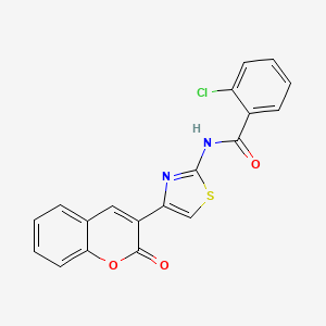 molecular formula C19H11ClN2O3S B2367234 2-chloro-N-[4-(2-oxo-2H-chromen-3-yl)-1,3-thiazol-2-yl]benzamide CAS No. 313469-97-5