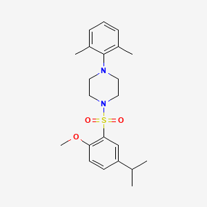 molecular formula C22H30N2O3S B2367242 1-(2,6-Dimethylphenyl)-4-((5-isopropyl-2-methoxyphenyl)sulfonyl)piperazine CAS No. 1903098-45-2