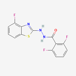 2,6-difluoro-N'-(4-fluoro-1,3-benzothiazol-2-yl)benzohydrazide