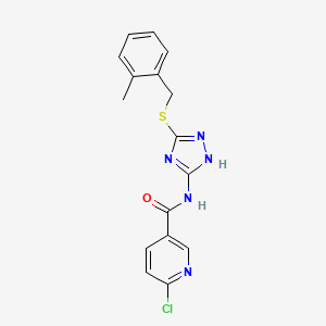 6-chloro-N-{5-[(2-methylbenzyl)sulfanyl]-1H-1,2,4-triazol-3-yl}nicotinamide