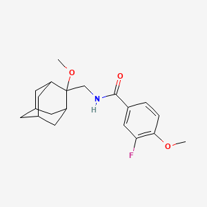 molecular formula C20H26FNO3 B2367258 3-fluoro-4-methoxy-N-(((1R,3S,5r,7r)-2-methoxyadamantan-2-yl)methyl)benzamide CAS No. 1797025-67-2