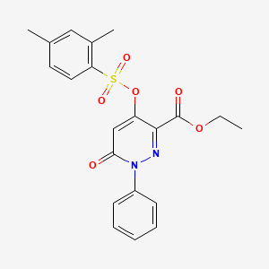 Ethyl 4-(((2,4-dimethylphenyl)sulfonyl)oxy)-6-oxo-1-phenyl-1,6-dihydropyridazine-3-carboxylate
