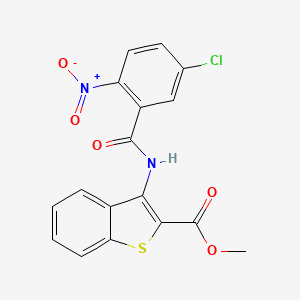 molecular formula C17H11ClN2O5S B2367272 甲基3-(5-氯-2-硝基苯甲酰胺基)苯并[b]噻吩-2-羧酸甲酯 CAS No. 477490-44-1