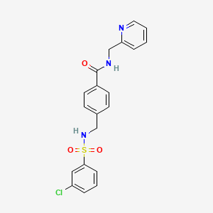 4-[[(3-chlorophenyl)sulfonylamino]methyl]-N-(pyridin-2-ylmethyl)benzamide